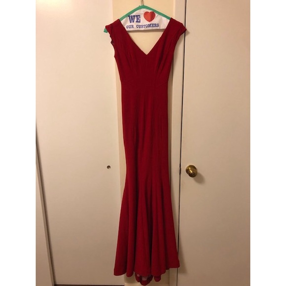 Red Betsy & Adam Prom Dress - Picture 7 of 8